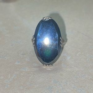 Hematite silver ring